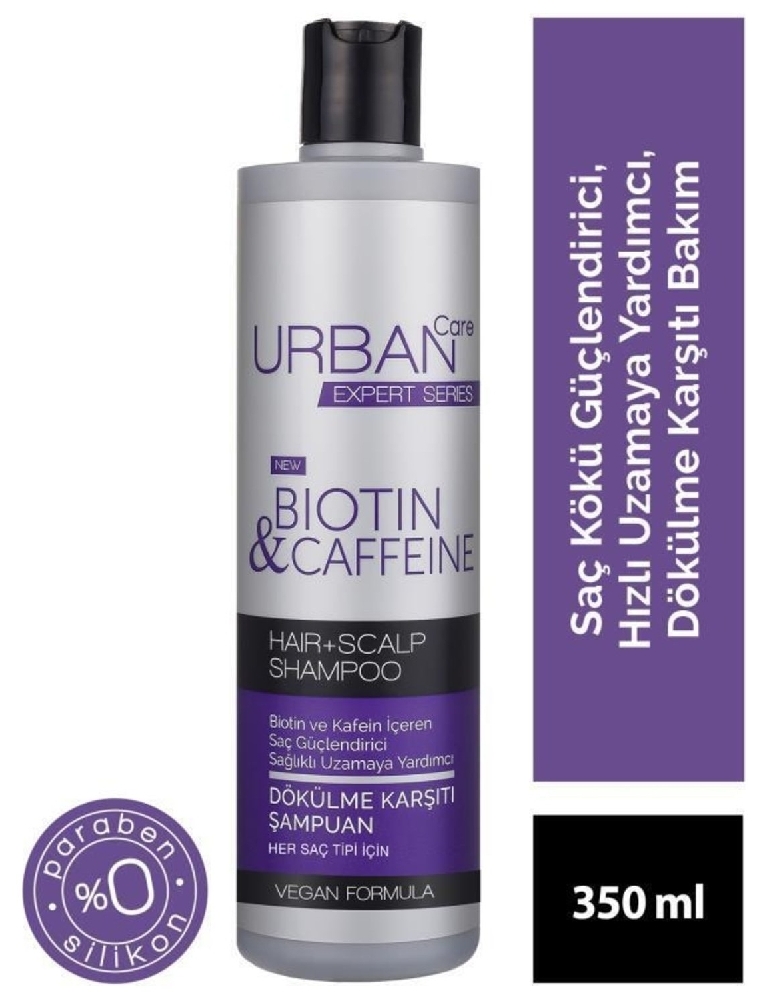 Urban Care Expert Serisi Biotin ve Kafein Dökülme Karşıtı Saç Bakım Şampuanı 350 ML X 3 Adet