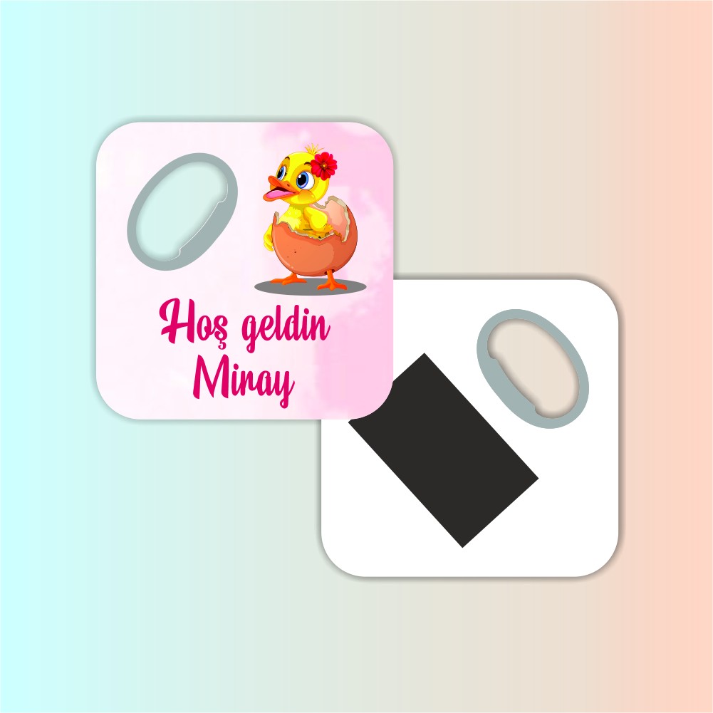 Hoş Geldin Bebek Temalı Karem Açacak Magnet