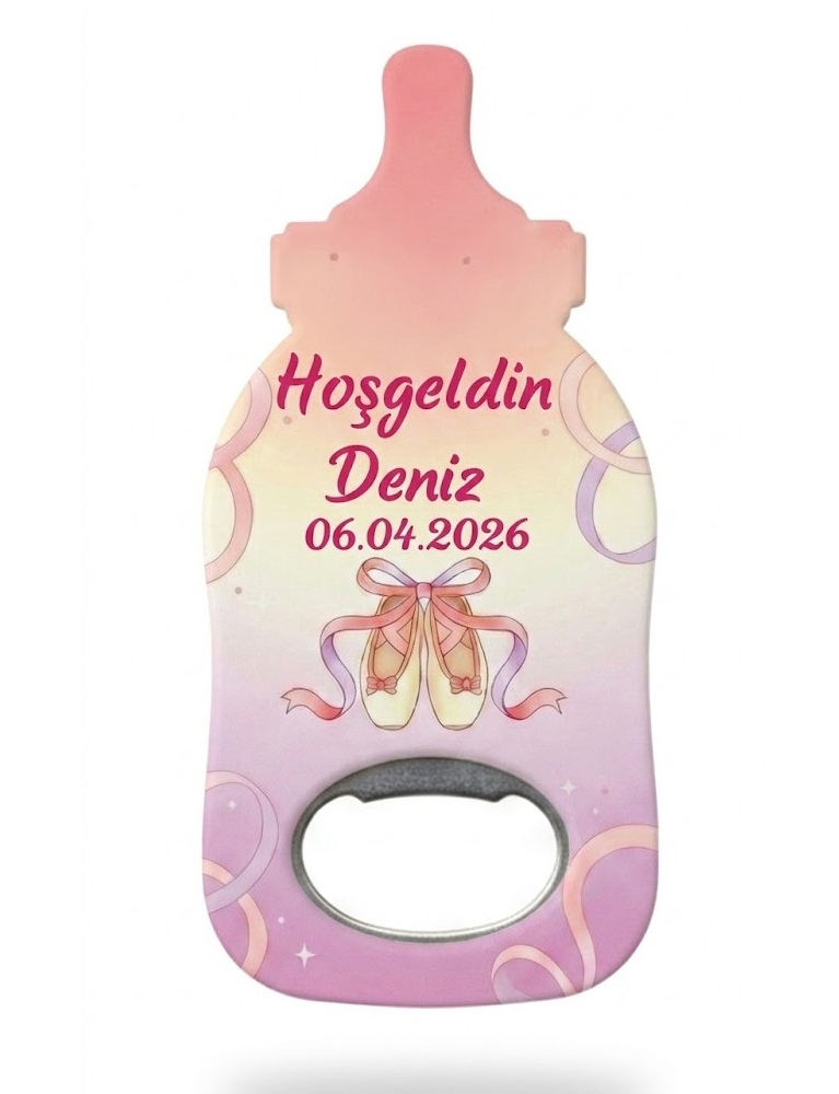 Biberon Kişiye Özel İsimli Doğum Günü Bebek Hediye Magnet Şişe Açacağı -4