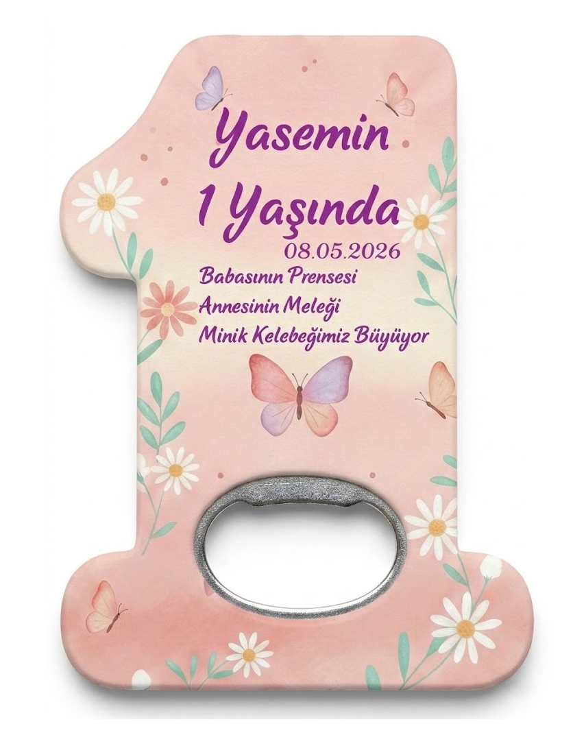 Doğum Günü Süsü, Sünnet, Hediyelik Kişiye Özel İsimli Bir Yaş Magnet Açacak -4