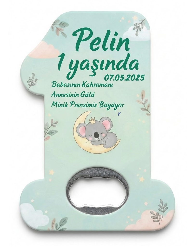 Doğum Günü Süsü, Sünnet, Hediyelik Kişiye Özel İsimli Bir Yaş Magnet Açacak -8