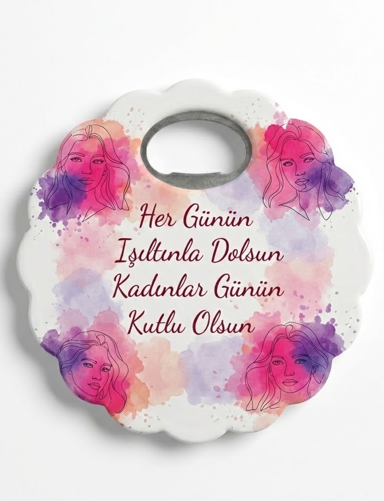 Kadınlar Günü Çiçek Magnet Şişe Açacağı -2