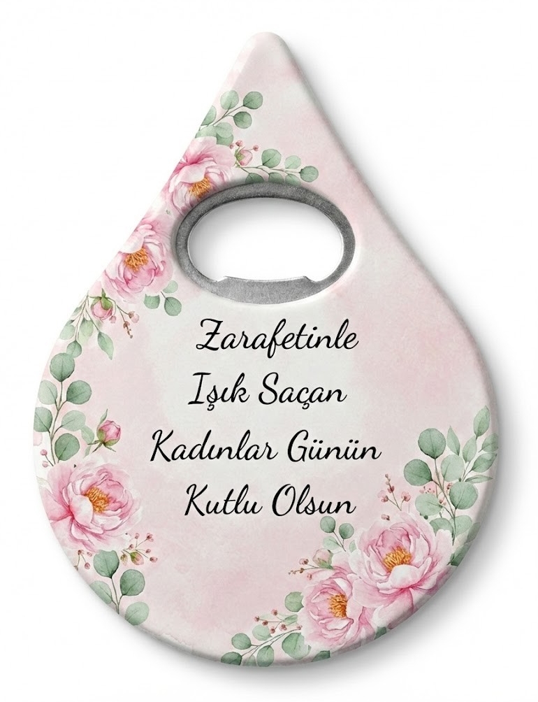Kadınlar Günü Damla Magnet Şişe Açacağı