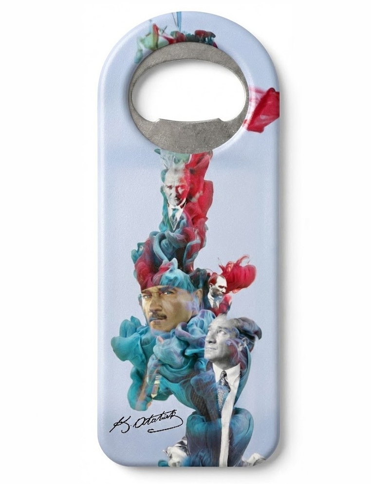 Atatürk Dik Magnet Şişe Açacağı