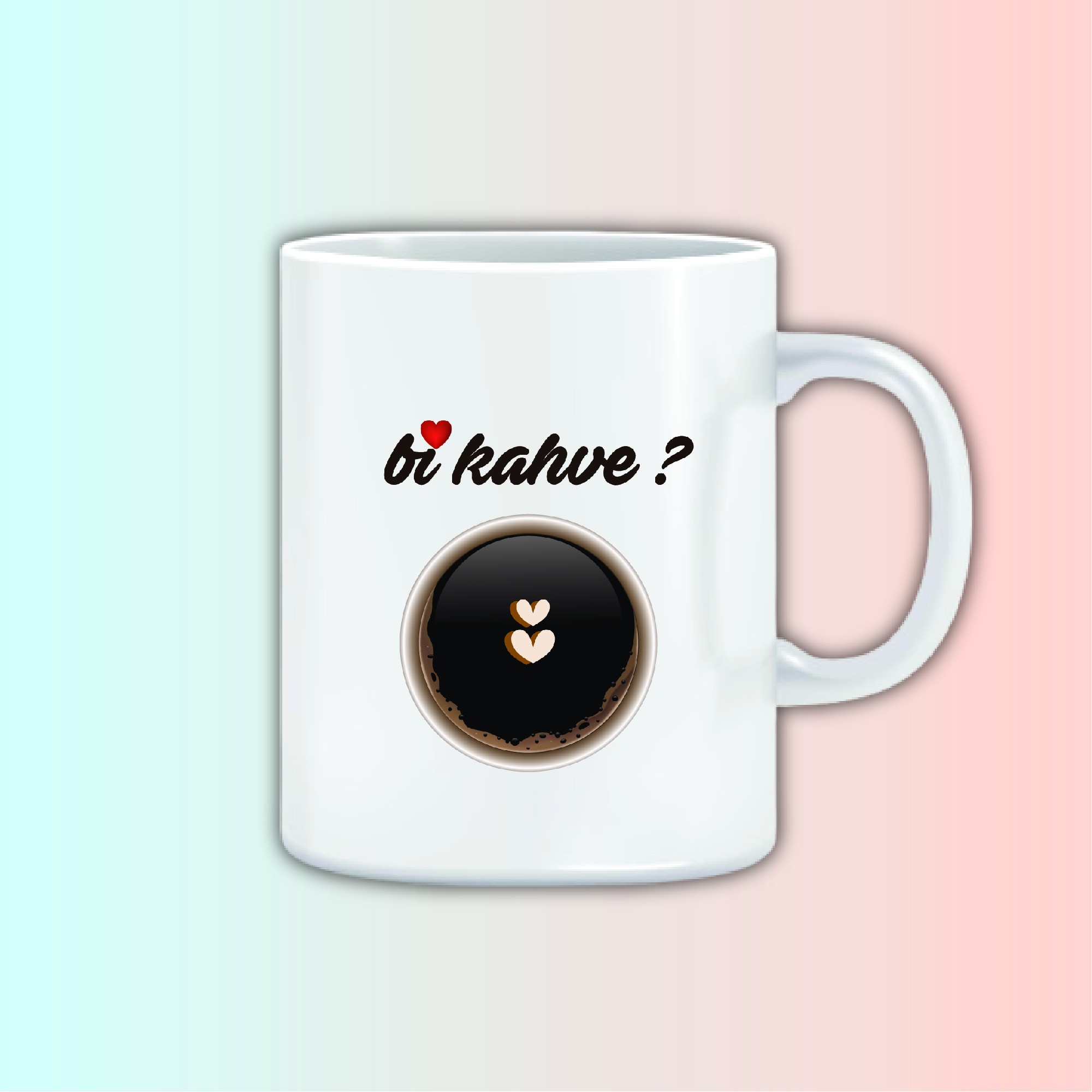 Kahve Temalı Kupa Bardak