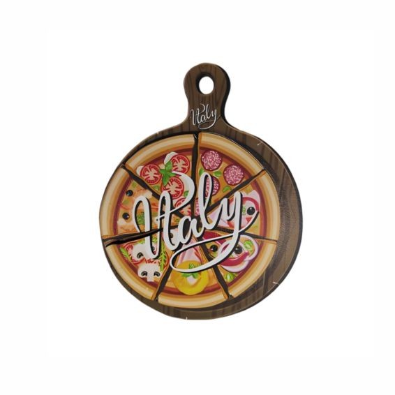 İtalya Pizza Temalı Ahşap Magnet