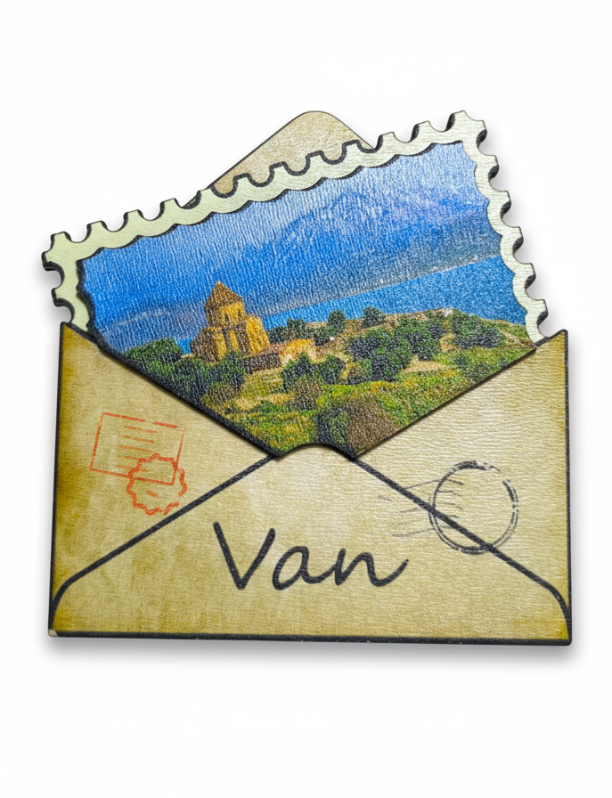 Van Kartpostal Temalı Ahşap Magnet